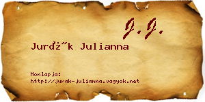 Jurák Julianna névjegykártya